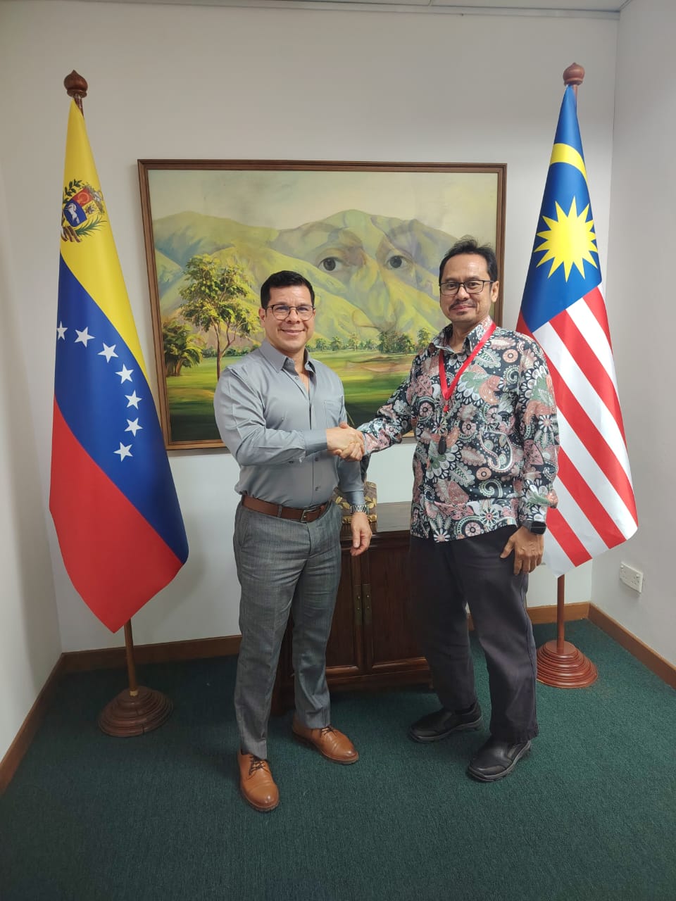 Partnership exchange with Malaysia and Venezuela flags